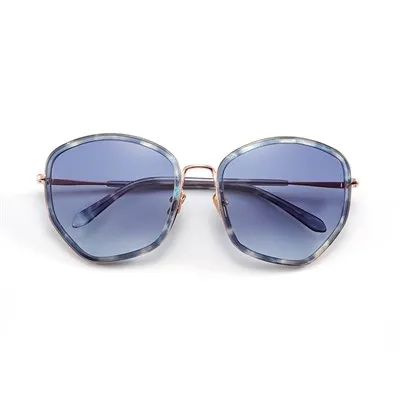 Големи дамски слънчеви очила с метална геометрия